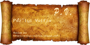 Pályi Vulfia névjegykártya